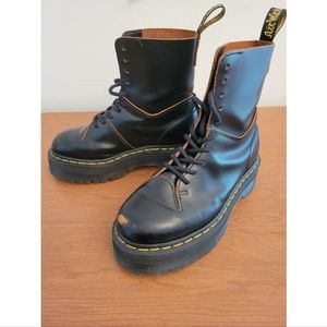 Dr. Martens Jadon Decon Platform Boots in Black Vintage Smooth - Size 6